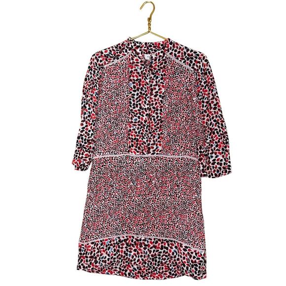 Reiss Anush Red Black White Abstract Print Dress Vintage Look Women’s | Size 4 - Picture 8 of 14